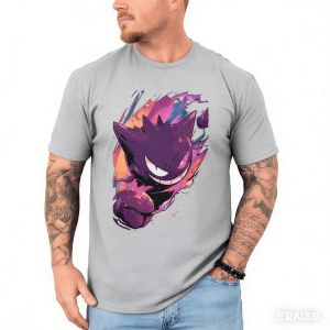 Bandai | 2026 Hot Selling Fashion New Pok É Mon Genggui Battle Design Pattern T-shirt for Men and Women Oversized Loose Street T-shirt
