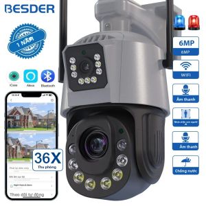 Camera IP WiFi BESDER 6MP PTZ Ngoài Trời Với Màn Hình Kép Zoom Quang Học 36X Tầm Nhìn Ban Đêm Hồng Ngoại 120M Phát Hiện Chuyển Động Người Giám Sát CCTV