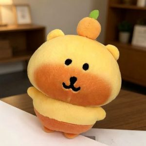 Bandai | 2027  Cute Anime Plush Keychain Kawaii Sad Bear Animal Doll Soft Schoolbag Pendant Funny Toy Keyring Backpack Ornament Gift