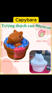 Tượng thạch cao trắng Chuột Lang Nước Capybara bồn tắm M87 (Không kèm màu) Bé Tô Màu Tô Tượng trò chơi trẻ em