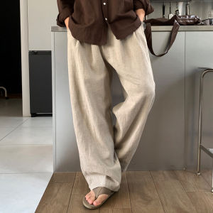 Ssumenam | Mens Ramie Loose Straight Trousers Fall Edition