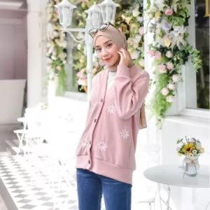 B&B Fashion - MICO SWEATER Bahan Scuba Aplikasi Bordir  Model Terbaru 2024 Lengan Panjang  Polos Full Kancing Depan Busui Frendly Sweater Tunik Remja Wanita Dewasa Busana Hijab Fashion Korea Style Ootd Kekinian Simpel Lucu Manis Viral