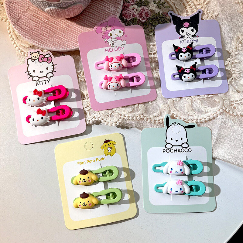 Sanrio Duck Mouth Clip Childrens Hair Clip Cartoon Cute Girl Hair Clip Girl Heart Decoration Side bangs