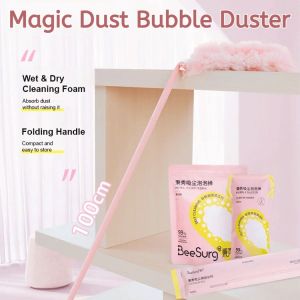 【Electrostatic adsorption】Magic Dust Bubble Duster Retractable Chicken Vacuuming Static Adsorption Cleaning Duster