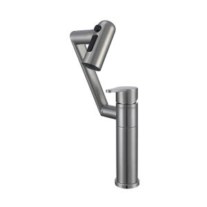 304 Stainless Steel Bathroom Basin Faucet Deck Mounted Hot And Cold Mixer Water Bathroom Tap Washbasin Crane For Bathroom