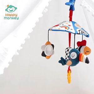 Happy Monkey Baby Hanging Toy | Multi-Sensory Crib & Stroller Toy with Teether | 0m+