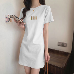 ชุดเดรสแขนสั้นผู้หญิงสไตล์เกาหลีหลวมๆ ฤดูร้อน 2025 ชุดเดรสแขนสั้นสไตล์ฮาราจูกุ เทรนด์ฮ่องกง ชุดเดรสแขนสั้นสไตล์เกาหลี