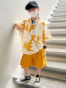 Bộ Đồ Trẻ Em Mùa Hè Tay Ngắn Mỏng Thời Trang Cho Bé Trai Bộ Đồ Hai Mảnh Vải Cotton Pha Trộn Thoải Mái Bộ Đồ Trẻ Em Mùa Hè