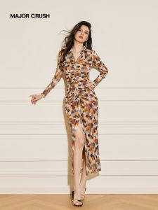 Retro Fashionable Slit Long Dress