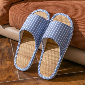Dép Đi Trong Nhà Ngoài Trời Bằng Vải Lanh Cotton Mùa Hè Cho Nam Và Nữ Trung Niên Và Cao Tuổi Thiết Kế Đơn Giản Thoáng Khí Thoải Mái