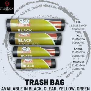 [10 pcs] Trash Bag Clear Black Yellow Green Disposable Plastic