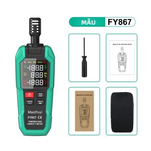 Máy Đo Độ Ẩm Và Nhiệt Độ Kỹ Thuật Số 4 Trong 1 MSTFUYI Với Điểm Sương & Màn Hình Màu Bóng Nhiệt Ướt Dùng Cho Gia Đình Và Phòng Thí Nghiệm