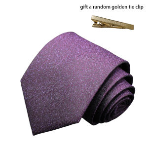 Luxury 8CM Mens Necktie Red Purple Color Stripes Paisley Ties For Man Groom Jacquard Woven Neck Tie For Business Wedding Party