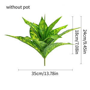 Kmitang | 24cm Small Artificial Magnolia Plants Fake Plant Branch Plastic Leaf Desk Landscape For Plant Wall Home Garden DIY Wedding Decor
