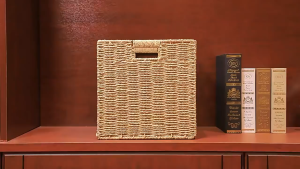 Specool® Foldable Rope Woven Storage Basket Hand-woven Straw Woven Clothes Storage Basket Laundry Basket Books Toys Storage Home Organizer