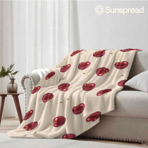 Beast Kingdom | Fresh Cherry Soft Warm Flannel Blanket Lightweight Cozy Christmas Halloween Home Decor Room