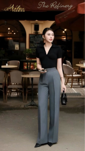 Quần tây nữ Quần tây ống Suông  quần công sở cao cấp quần bigsize quần tây màu xám ghi 02