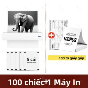 Máy In Di Động Nhiệt A4 Không Dây Bluetooth C80 Để In Ảnh Tài Liệu PDF Tương Thích Với Điện Thoại iPad PC - In Di Động