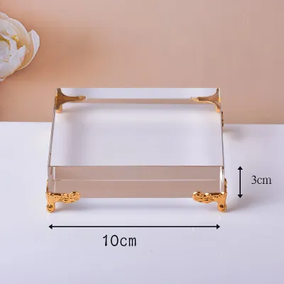 Modern Simplicity Crystal Glass Base Zen Sculpture Cosmetic Jewelry Porcelain Antique Craft Decoration Display Stand Ornaments