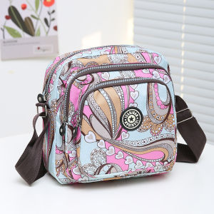 กระเป๋าผ้าลายดอกไม้สไตล์เกาหลี กระเป๋าสะพายข้างผู้หญิง กระเป๋าสะพายไหล่เดี่ยว กระเป๋าผ้าลายดอกไม้ กระเป๋าสะพายข้างแบบถือได้ขนาดกลาง