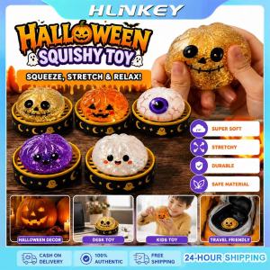 HLINKEY Stress Relief Squishy Toy Halloween Ghost Dumpling – Soft TPR Sensory Fidget Toy for Office Desk Anxiety Relief Squeeze Toy Slow Rising Kawaii Gift