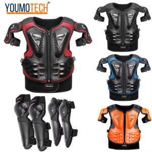 ชุดข้อศอกเข่าเคสป้องกันมอเตอร์ไซด์รถจักรยานยนต์สำหรับเด็กและเยาวชนภูเขาดาวน์ฮิลล์มอเตอร์ครอสกันตกสำหรับป้องกันมอเตอร์ไซค์วิบาก