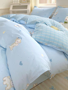 Deesse | Bộ Đồ Chăn Ga Gối Bằng Cotton Hình Cartoon 3 Món