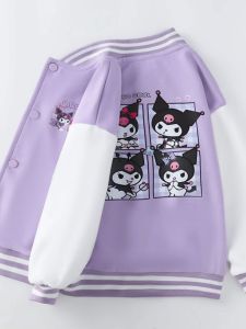 Kuromi Girls Baseball Jacket Spring Autumn New Korean Style Children Loose Sports Big Kids Fashionable Trendy Outerwear