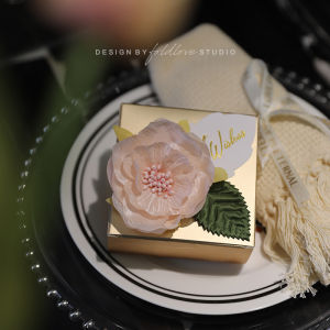 Zhetang Original Tea Flower Pink Wedding Candy Box European Style Special Marriage Celebration Sugar Box Pastel Pink Trend