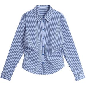 INMAN | Slim Waist Striped Cotton Shirt