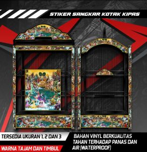 Stiker Decal Sangkar Burung Kotak Kipas Kacer Kenari Cucak Ijo Desain Dewa COD Anti Air