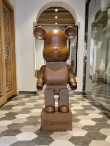 Living Room Internet Celebrity Violent Bear Floor Big Decorations Coin Bank American Walnut New Chinese Style Minimalist TV Cabinet Decoration