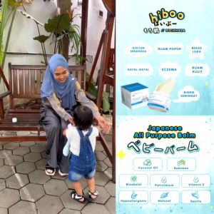 Hiboo All Purpose Baby Balm 15g with 10% Coconut Oil Vit E Beeswax - Japan Natural Nourishing Calming Moisturizer