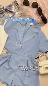 Setelan Anak Perempuan 3 in 1 Blazer Celana Fashion Import