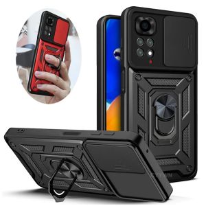 Slide Camera Lens Protect Armor Case For Xiaomi Redmi Note 14 13 12 11 Pro Plus 11s 12s 4G5G Military Grade Anti-Drop Ring Cover