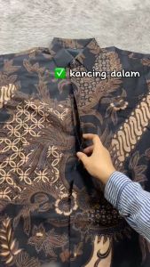 Baju Batik Pria FURING Kemeja Batik Pria Lengan Panjang Premium Standar Jumbo Warna Hitam KBL 27