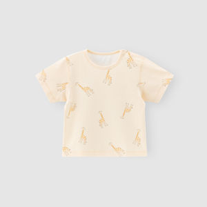 Lightweight Breathable Cotton T-Shirt for Boys And Girls Short Sleeve Mesh Pure Cotton Antibacterial Summer Wear Cute Style