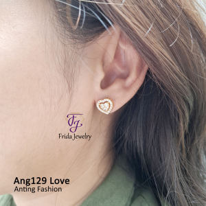 Anting Love Mata Elegan Mewah Model Stud Anti Karat Perhiasan fashion Import premium ang129
