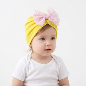 New Baby Pullover Hat Cute Bow Childrens Hat Breathable Thin Baby Cap