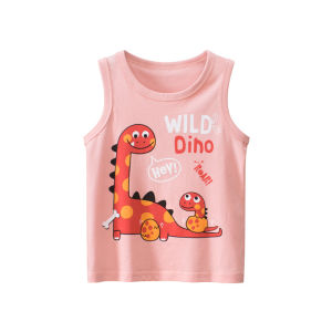 27home Kids Summer New Cartoon Pure Cotton Sport Vest Thin Model for Girls Baby Casual round Neck No Sleeve A-Class Safety