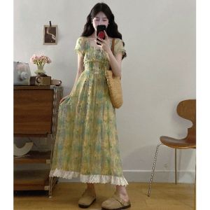 RELNLEX | Đầm In Ombre Phối Ren phong cách Tình Yêu Đầu Tiên Pháp XXL