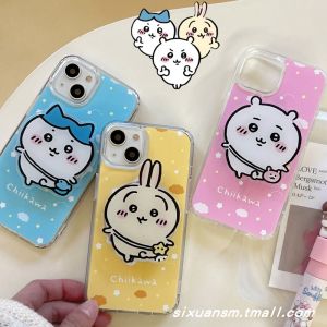 Chiikawa Cartoon Magnetic Absorption Magsafe Wireless Charging Case for Apple 15/14/16 pro Max Phone Cover with Stand Protective Shell