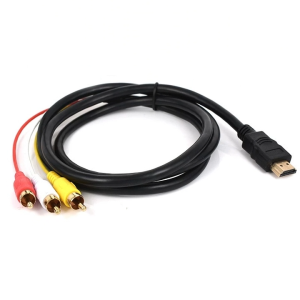 1.5m ไนลอน HDMI ชาย 3RCA สาย RCA AV ส่วนประกอบวิดีโอแปลงสายเคเบิลอะแดปเตอร์สําหรับ DVD HDTV