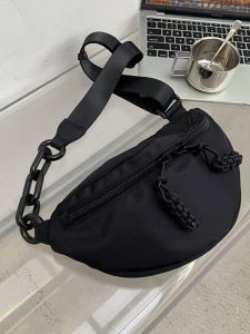 Casual Oxford Cloth Saddle Bag Womens Large Capacity Single Shoulder Bag Fashionable Solid Color Crossbody Bag for Daily Use