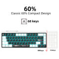 60% mechanical keyboard gaming keyboard, 68 key Keyboard ice blue backlight, USB key cable separation design, suitable. 