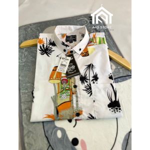 PROMO PAKET 2 Kemeja Pria Motif Pantai 50Ribu Kemeja Surfing pria Lengan Pendek Full printing