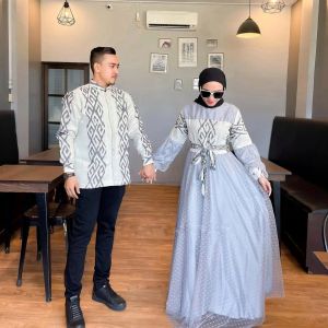 SALMA DRESS TENUN - KOPEL BAJU TENUN LEBARAN