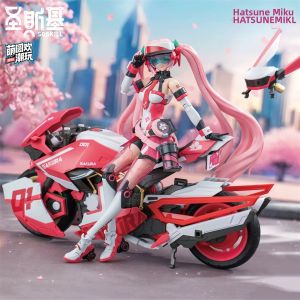 MENGYUANHUAN | Mô Hình Xe Máy Tự Lắp Ráp Sakura Động Màu Hồng