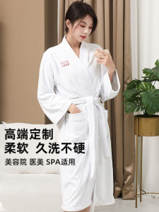 Pure Cotton Bathrobe for Beauty Salon Womens Spring Summer Autumn Winter Spa Hot Spring Special Ladies Kimono Style Robe