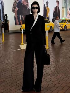 SHANGSHA | Elegant Cool Black Suit